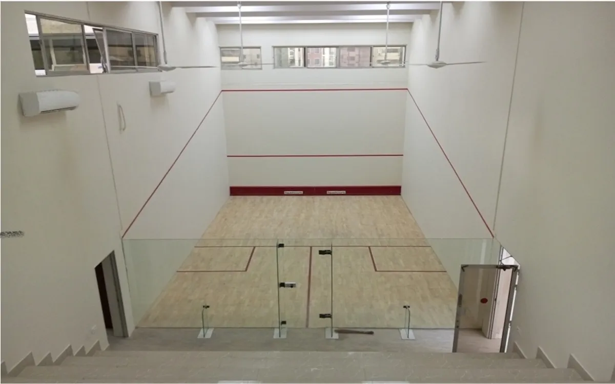 wooden squash court